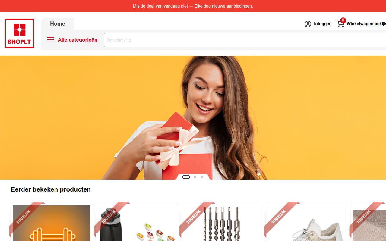 Screenshot van dealshoplet.com