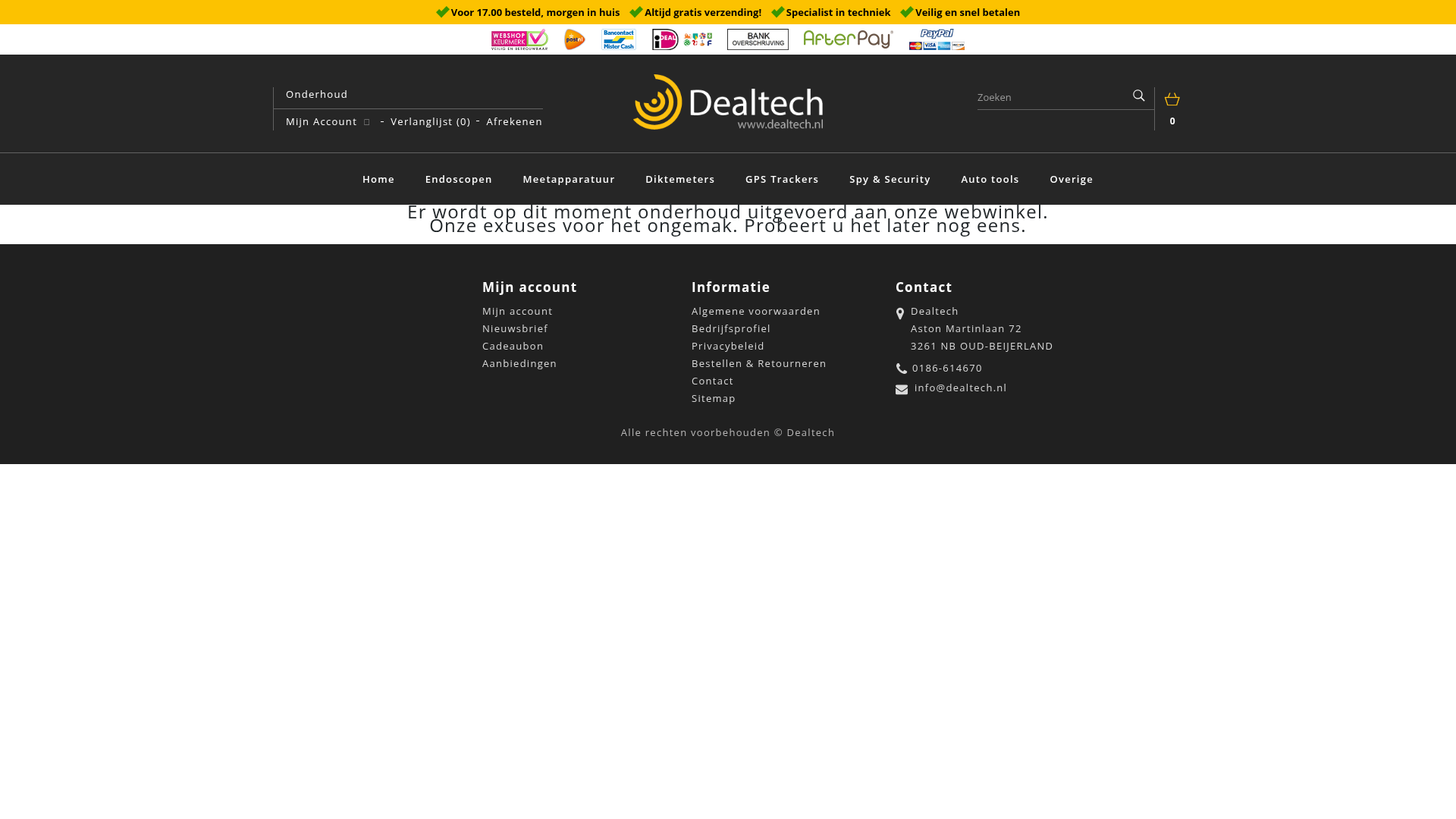 Screenshot van dealtech.nl