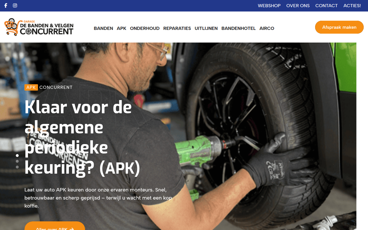 Screenshot van debandenenvelgenconcurrent.nl