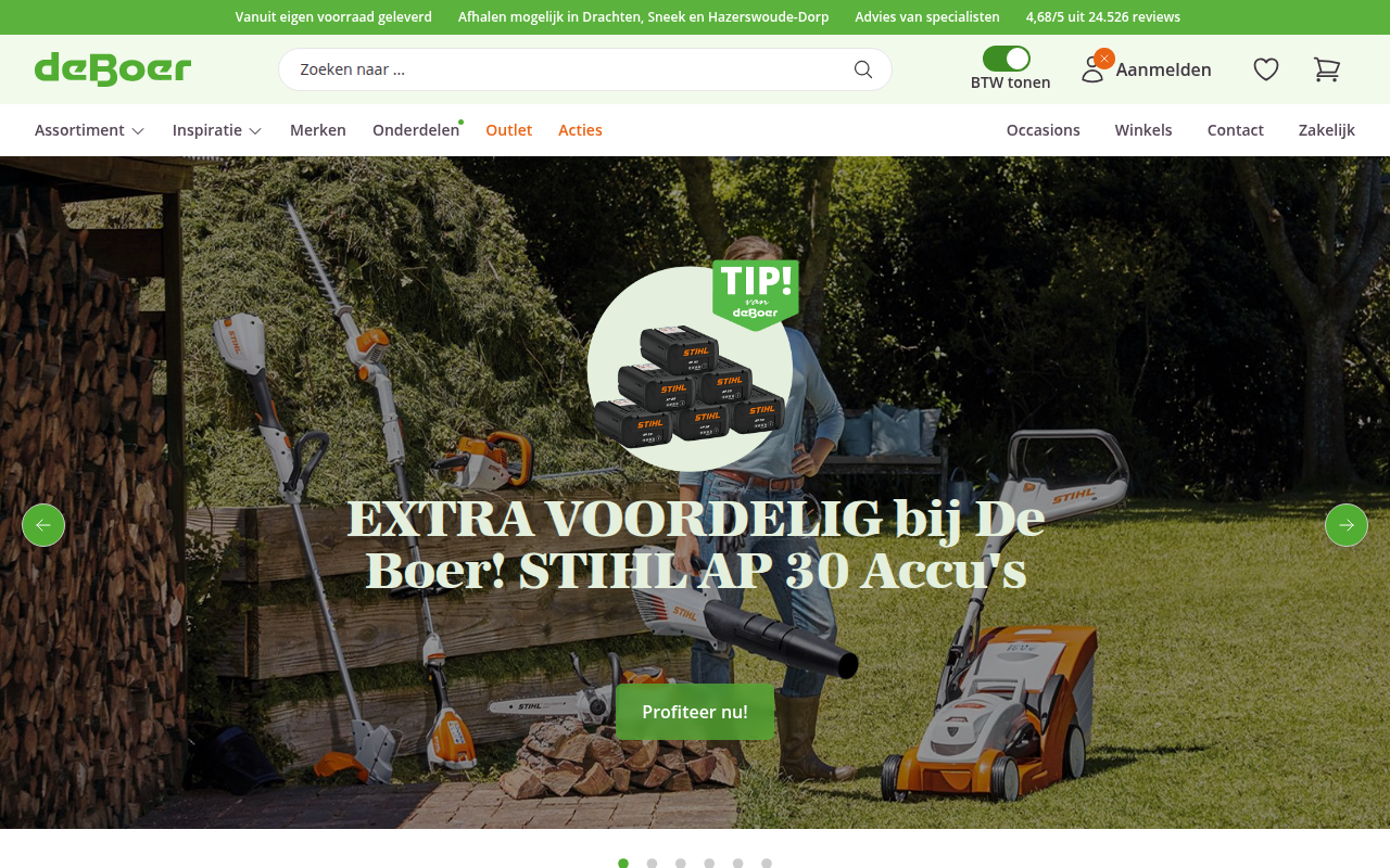Screenshot van deboerdrachten.nl