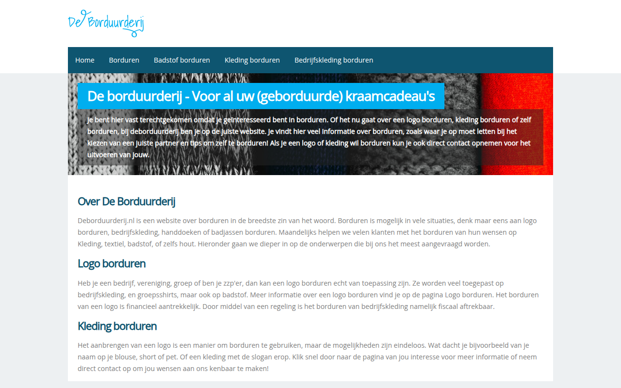 Screenshot van deborduurderij.nl