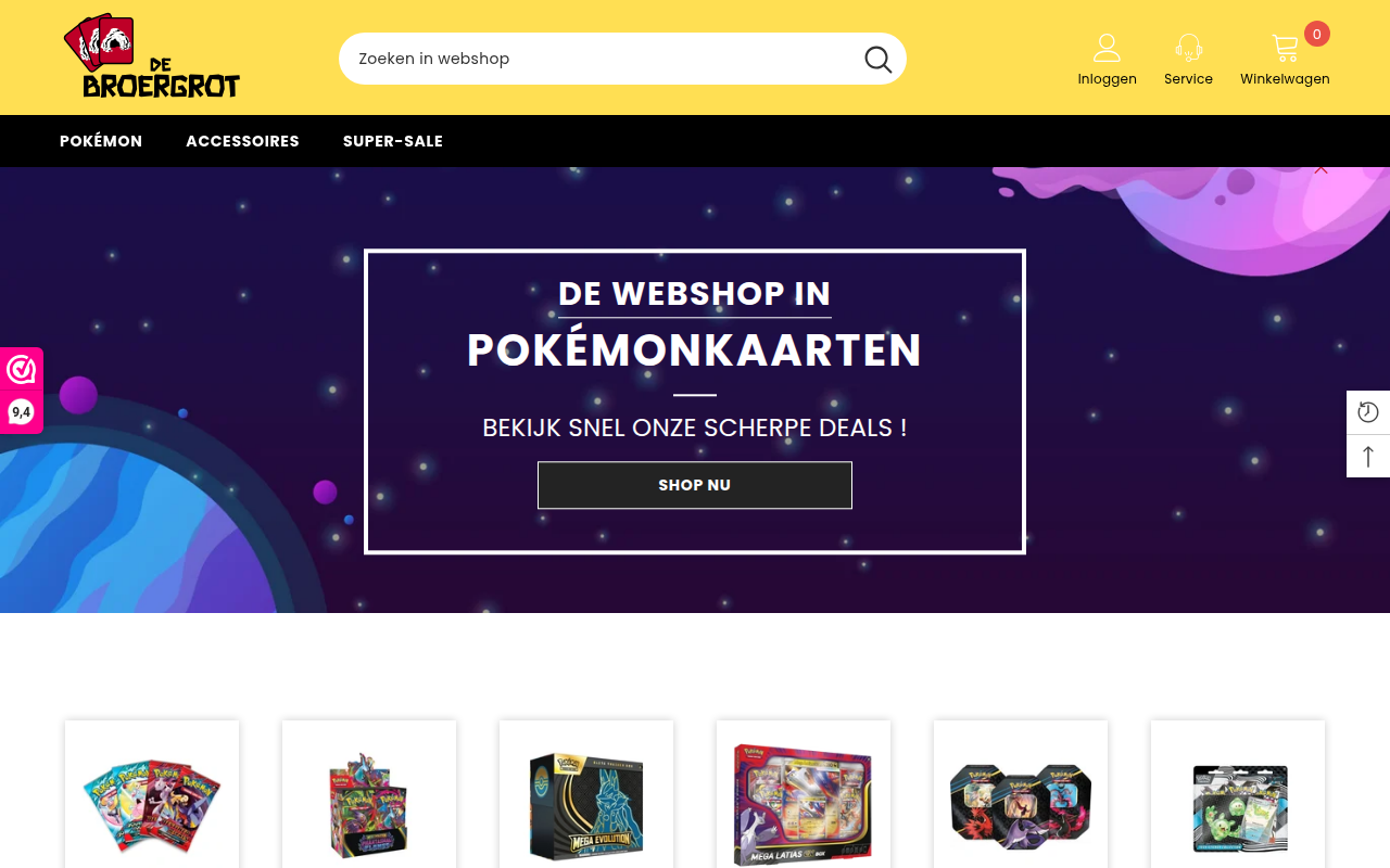 Screenshot van debroergrot.nl