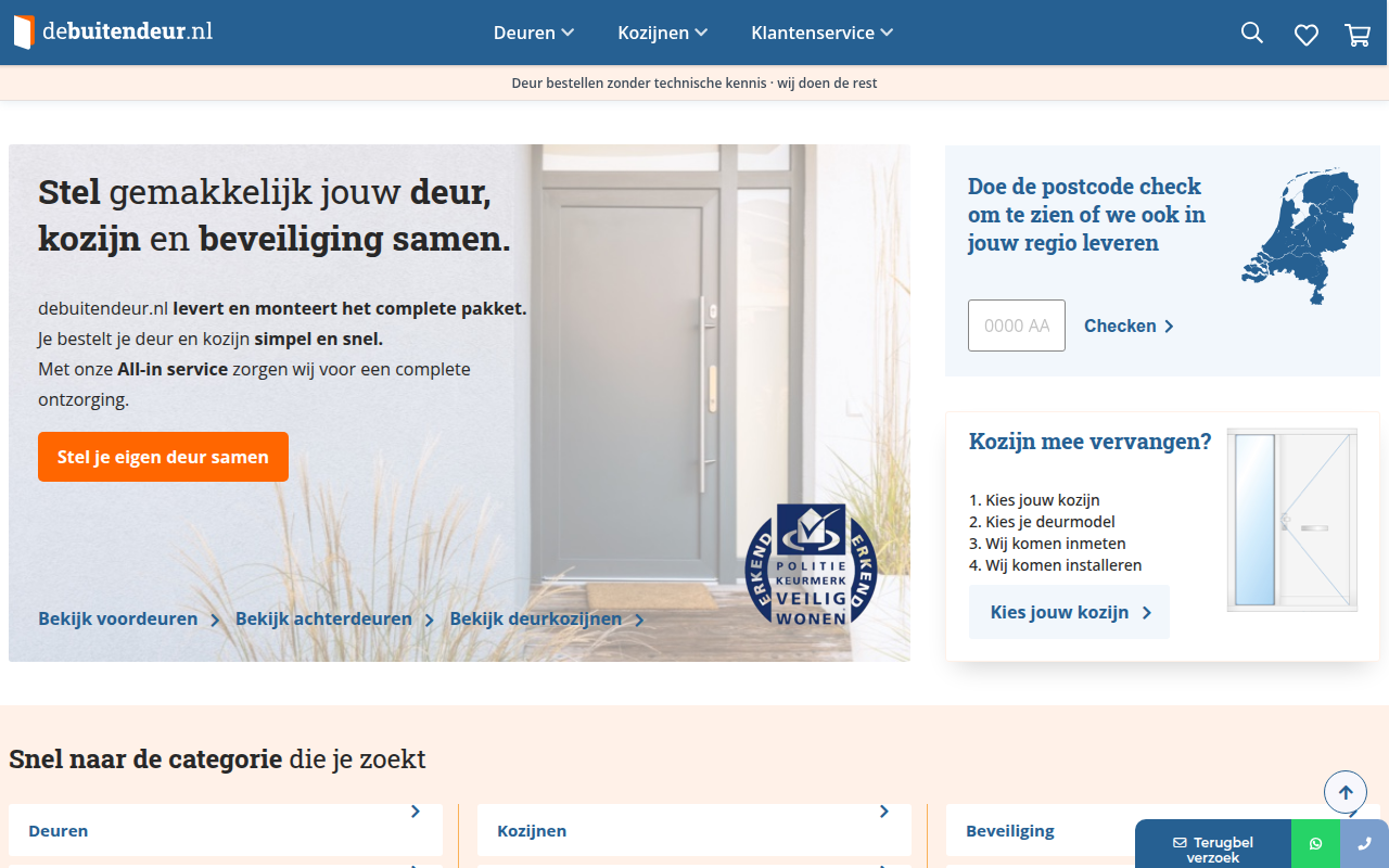 Screenshot van debuitendeur.nl