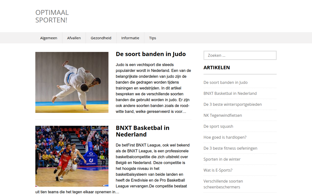 Screenshot van decatlon.nl