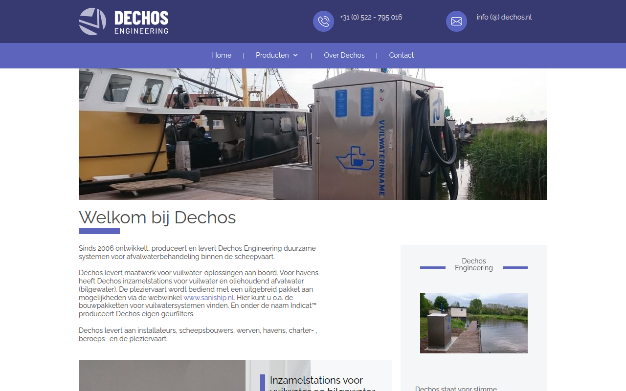 Screenshot van dechos.nl