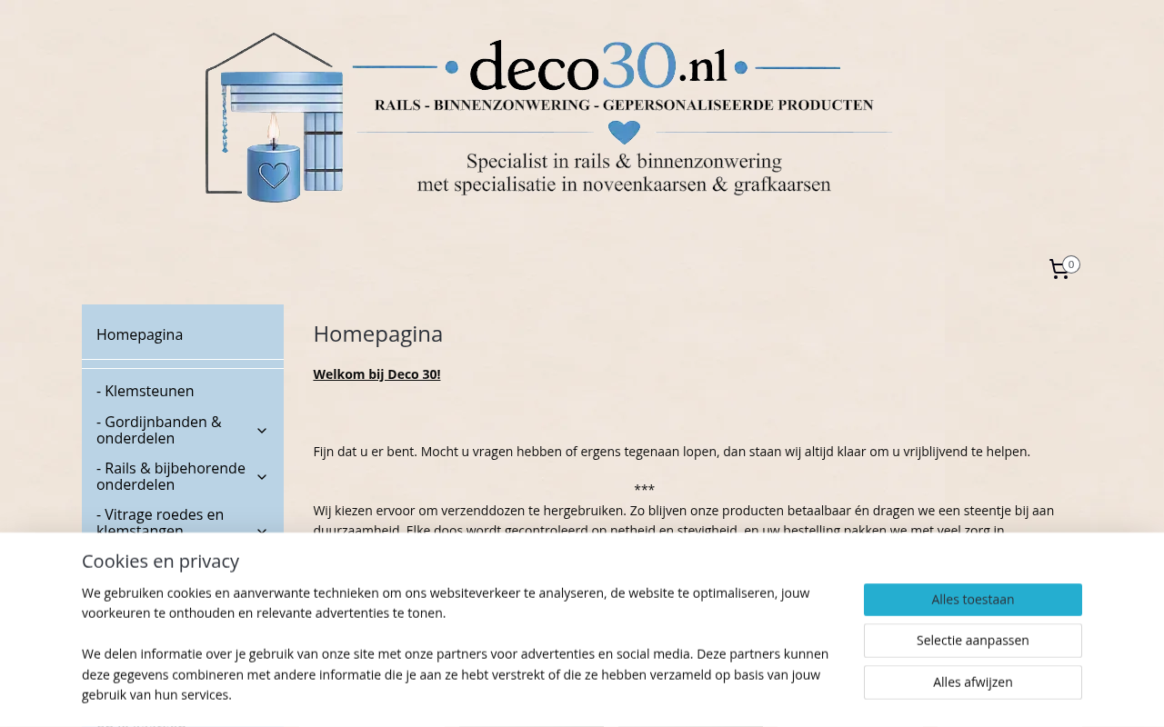 Screenshot van deco30.nl