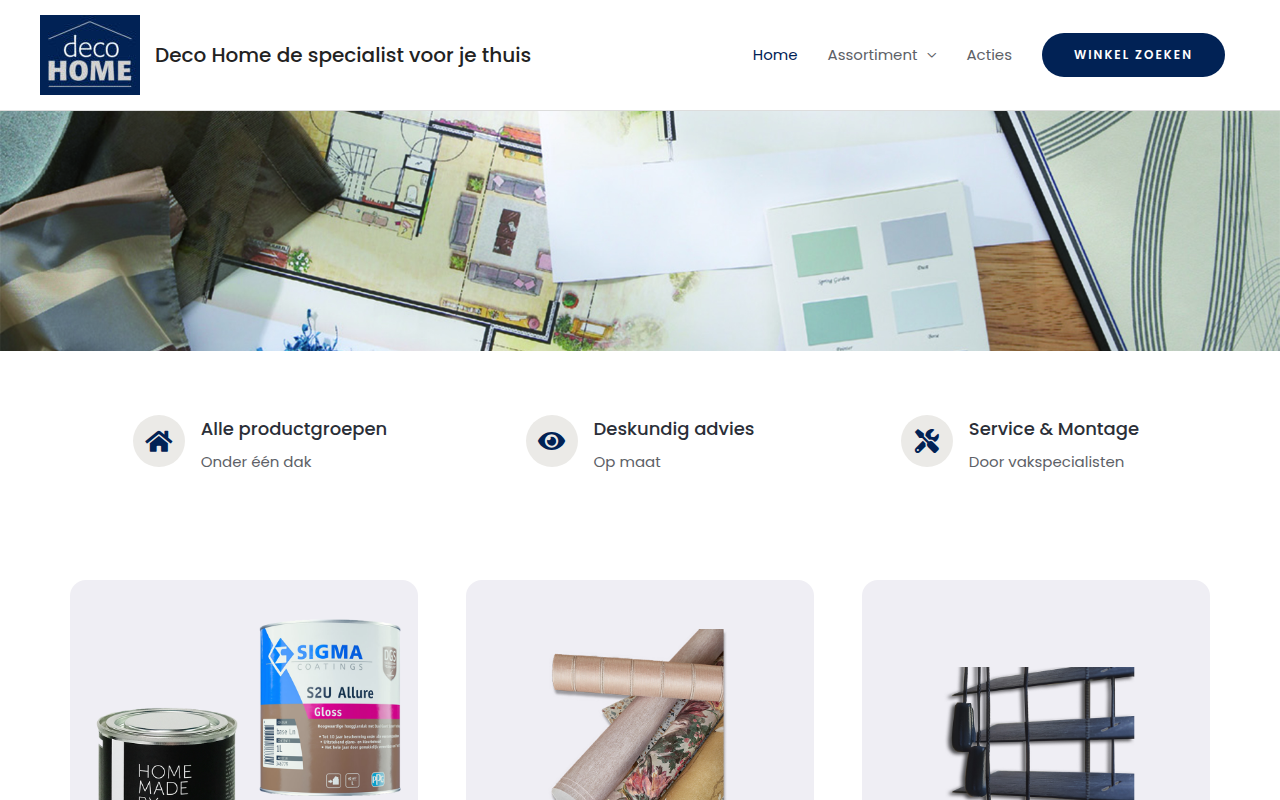 Screenshot van decohome.nl