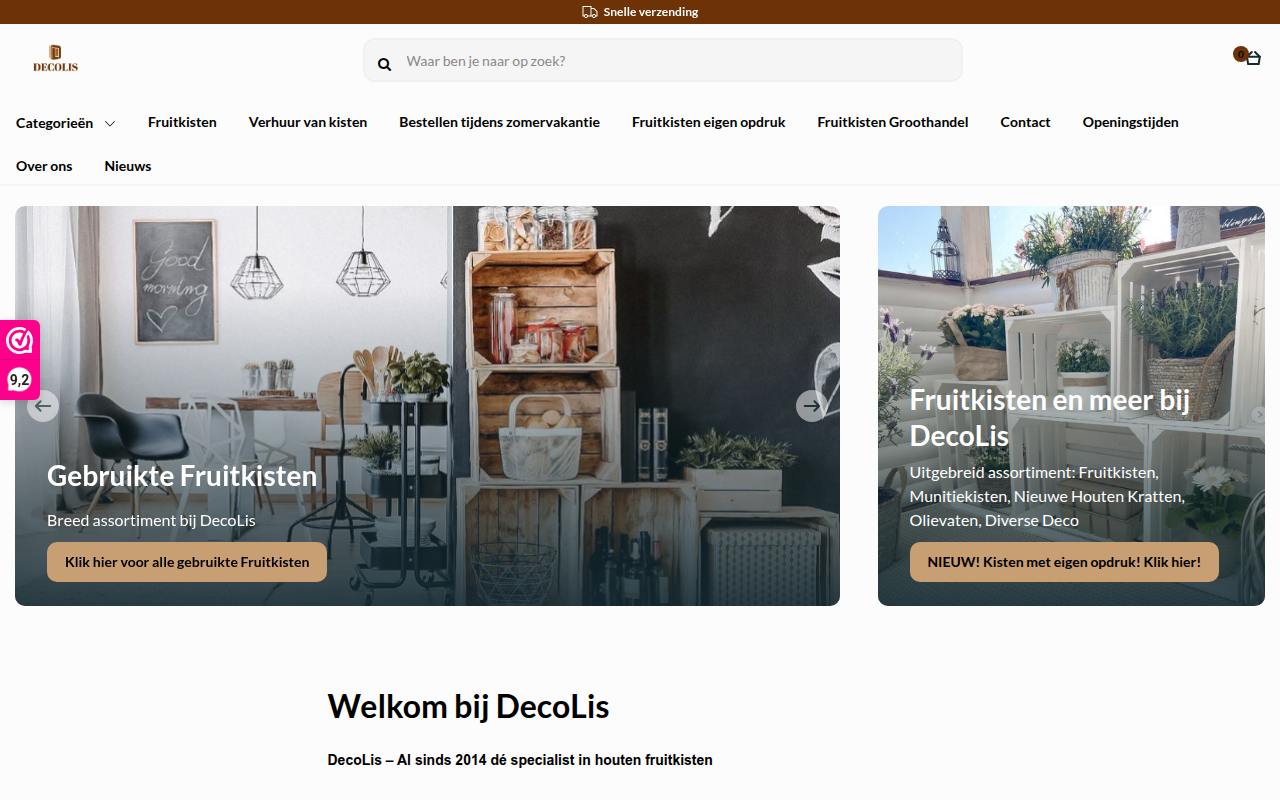 Screenshot van decolis.nl