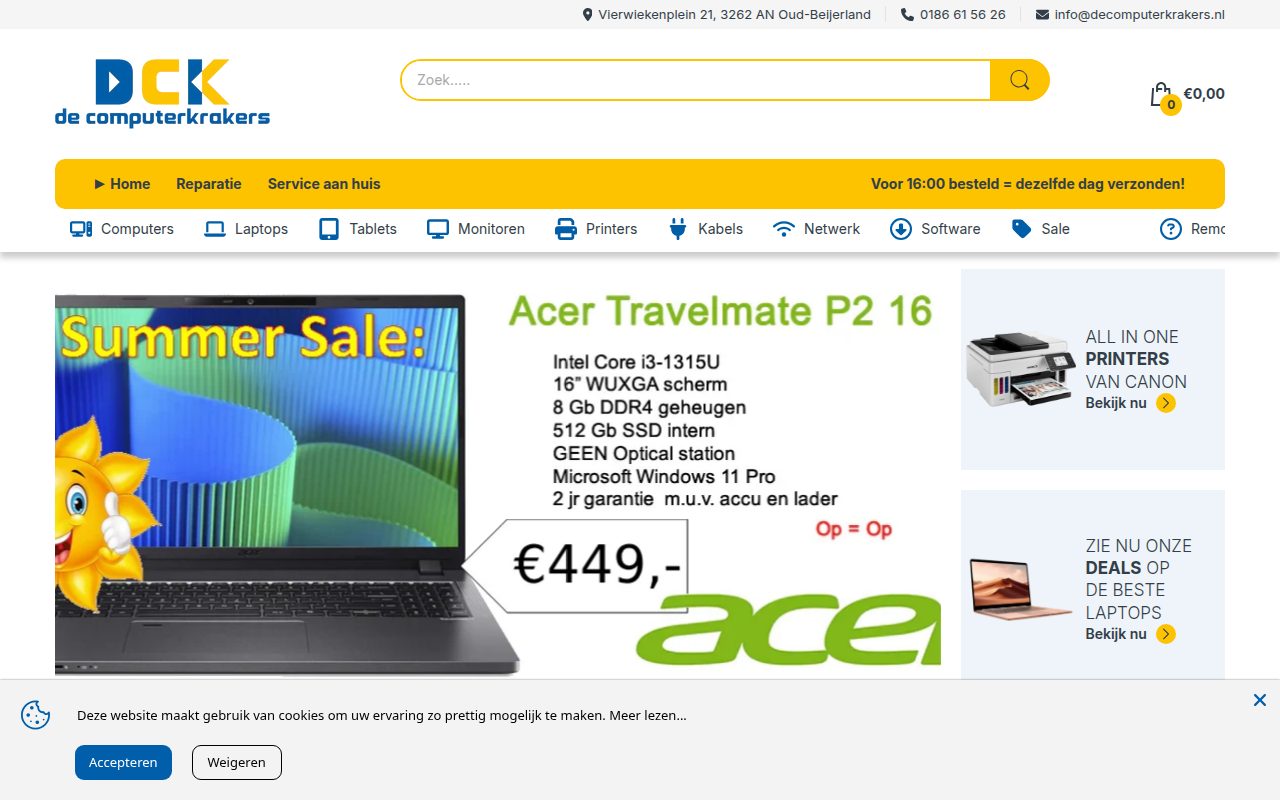 Screenshot van decomputerkrakers.nl