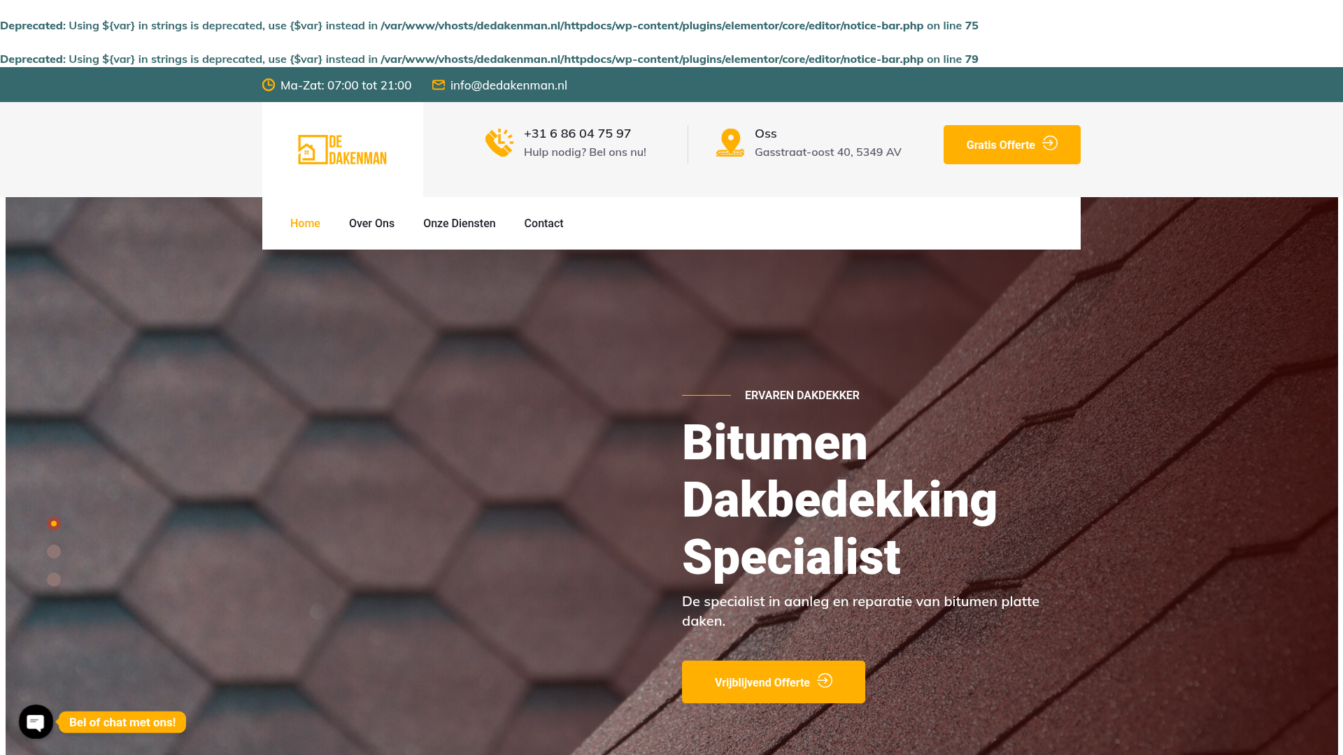 Screenshot van dedakenman.nl