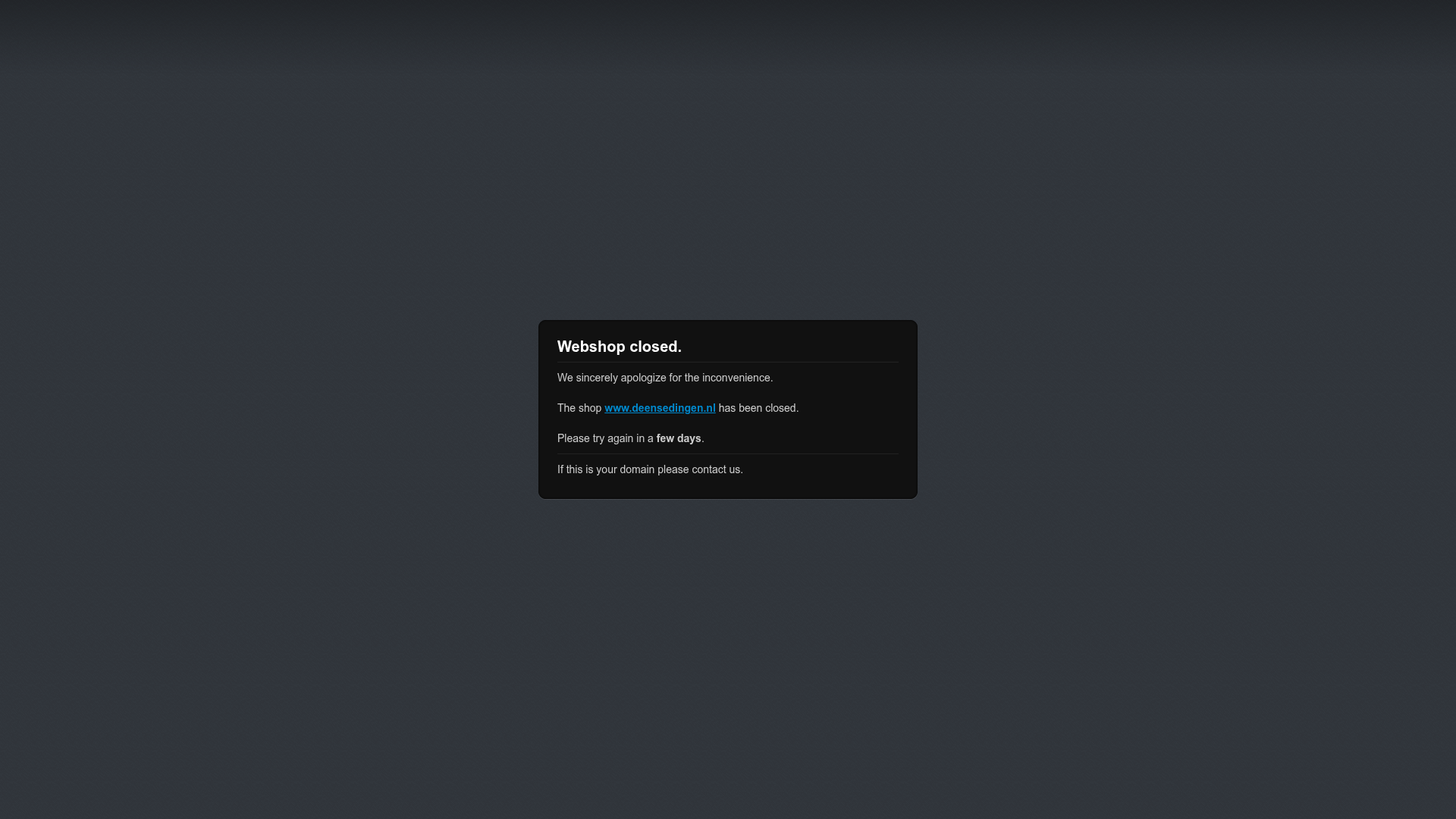 Screenshot van deensedingen.nl