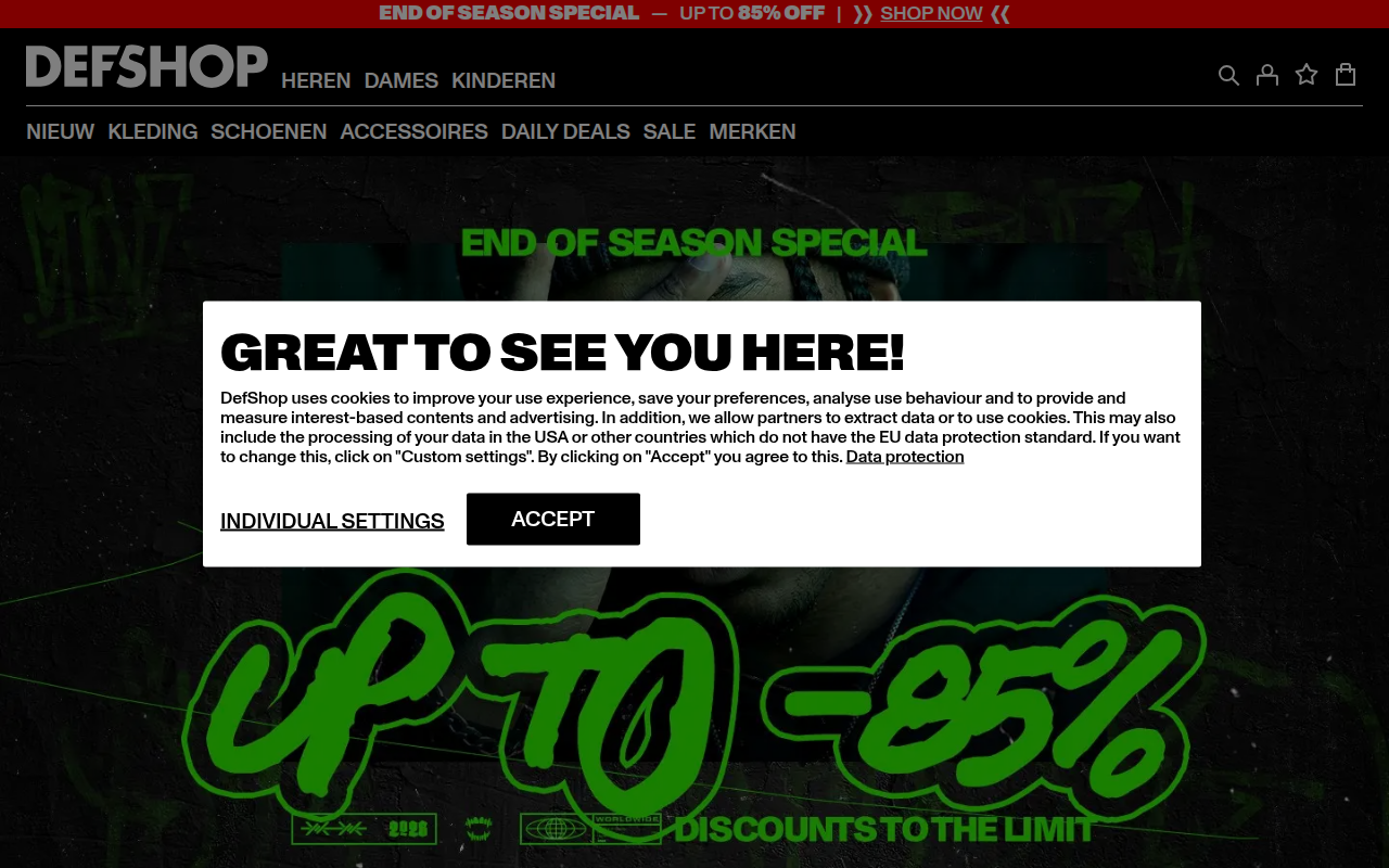 Screenshot van def-shop.nl