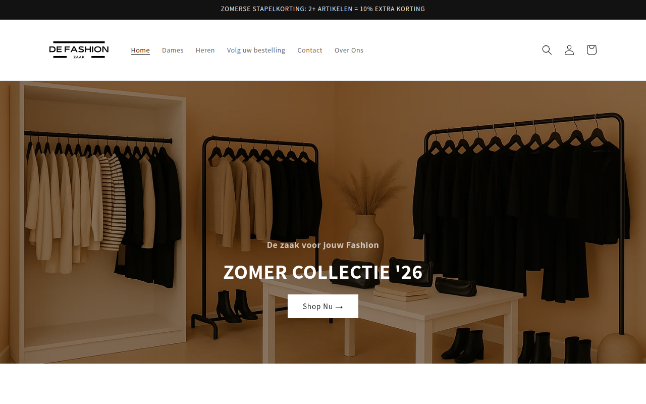 Screenshot van defashionzaak.nl