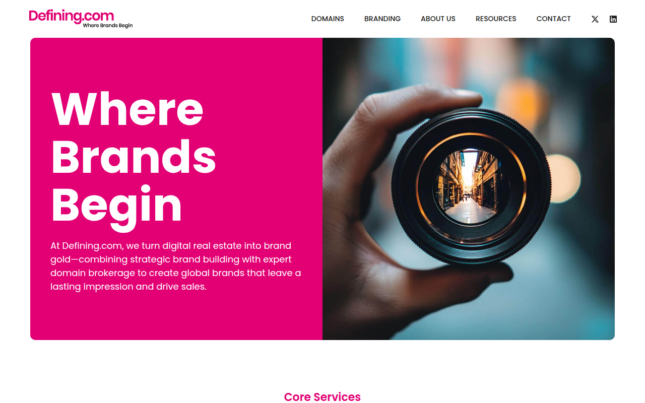 Screenshot van defining.com