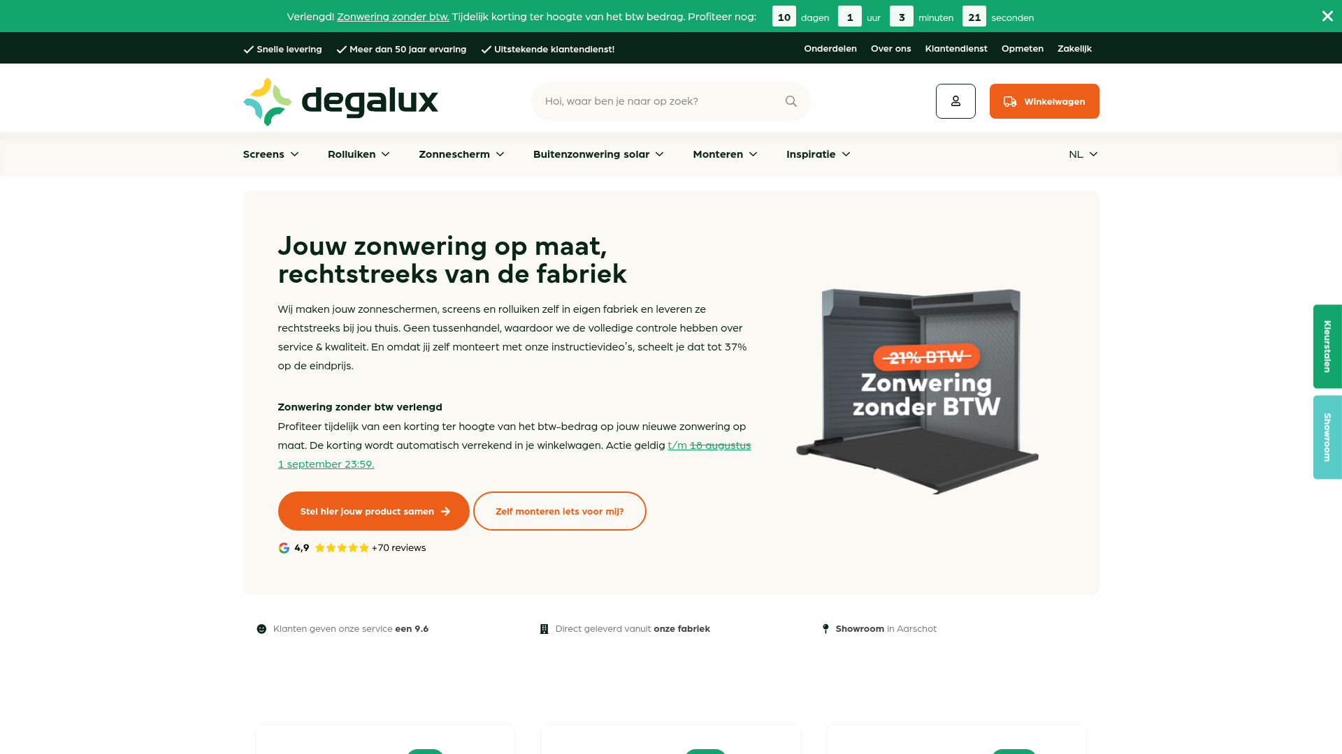 Screenshot van degalux.be
