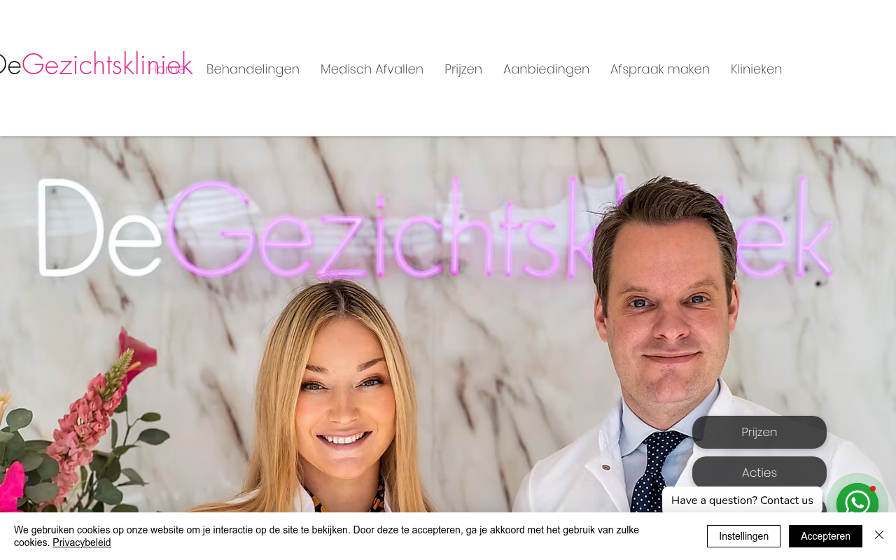 Screenshot van degezichtskliniek.nl