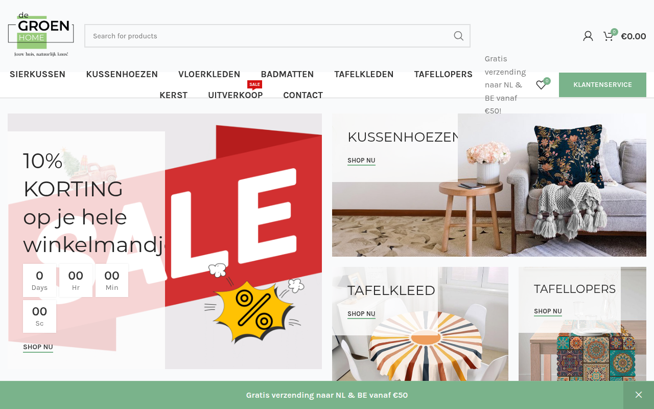 Screenshot van degroenhome.nl