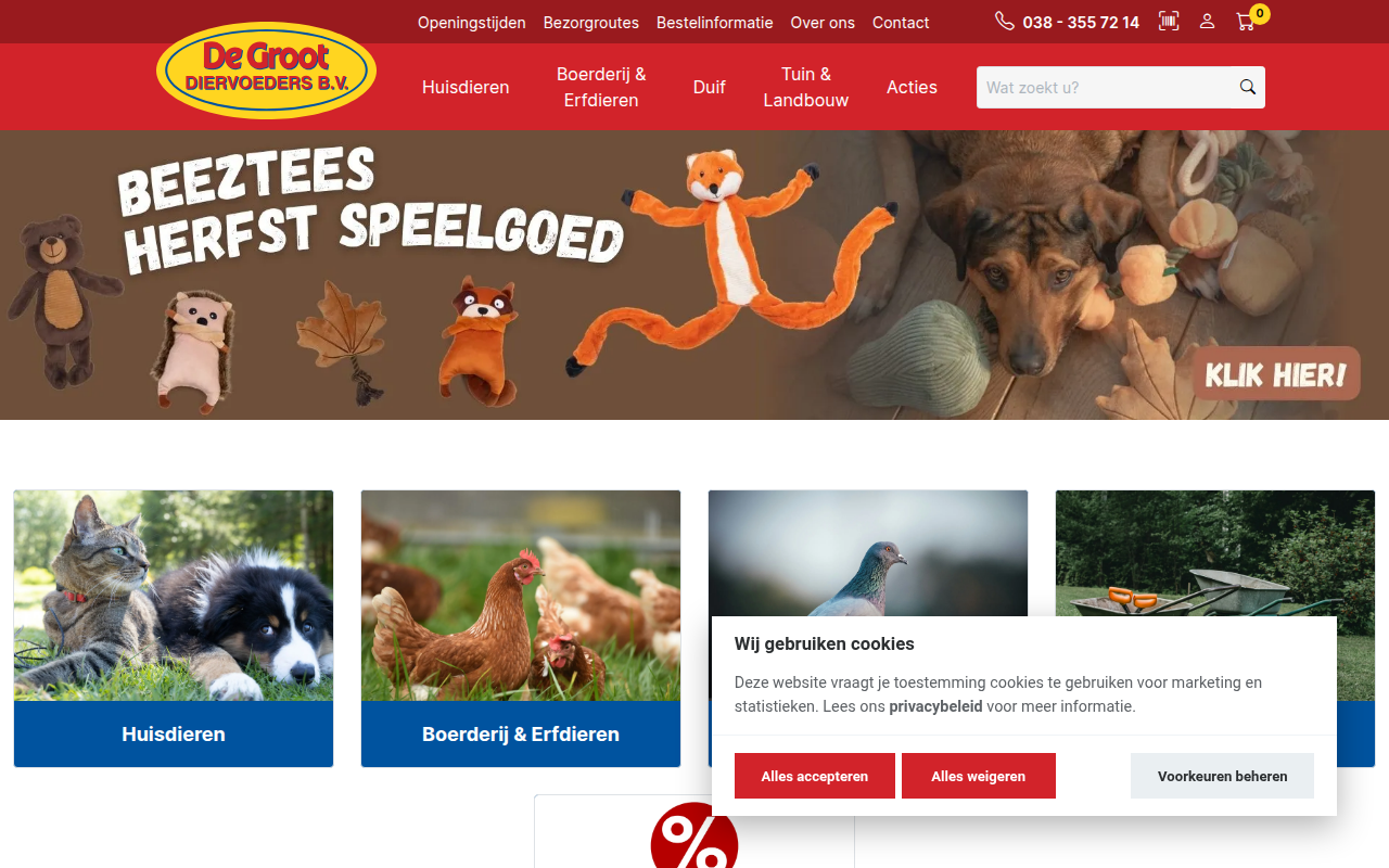 Screenshot van degrootdiervoeders.nl