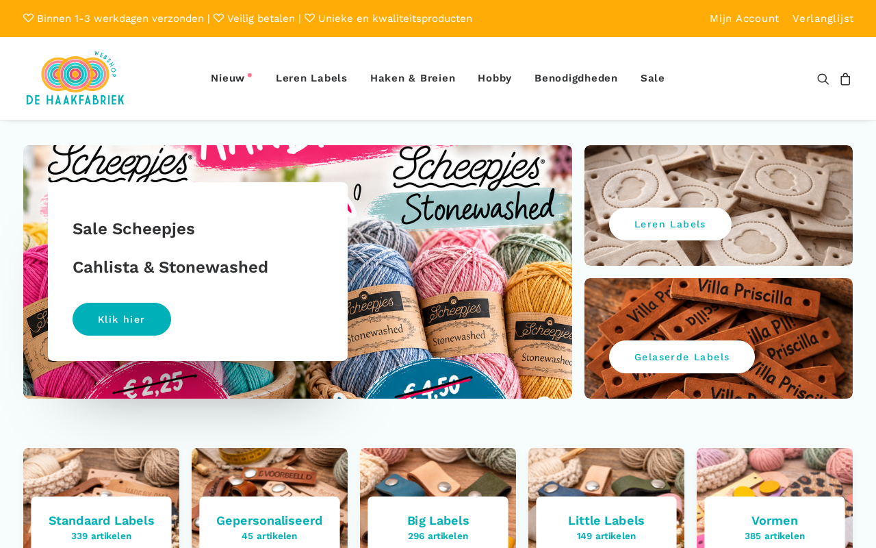 Screenshot van dehaakfabriekwebshop.nl
