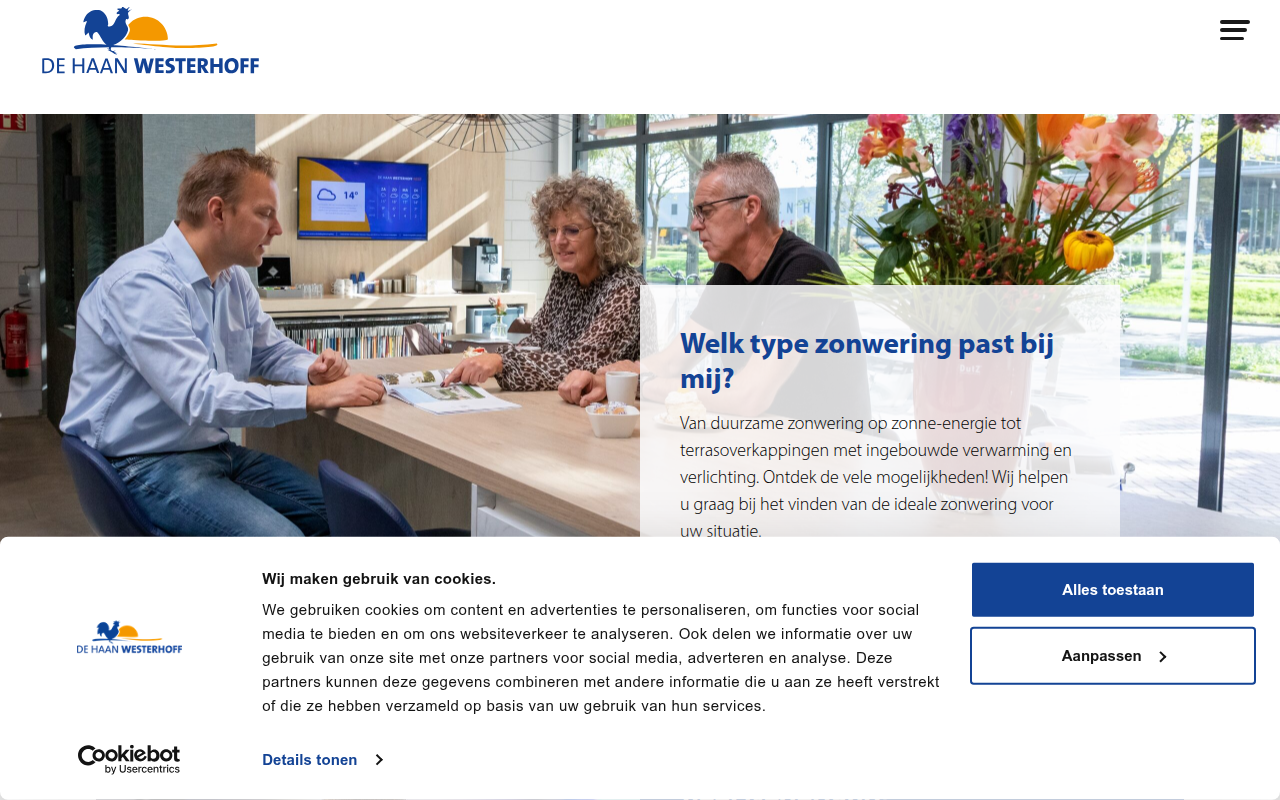 Screenshot van dehaanwesterhoff.nl