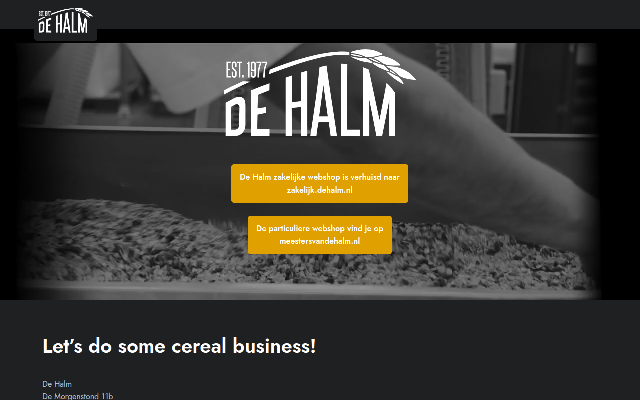 Screenshot van dehalm.nl