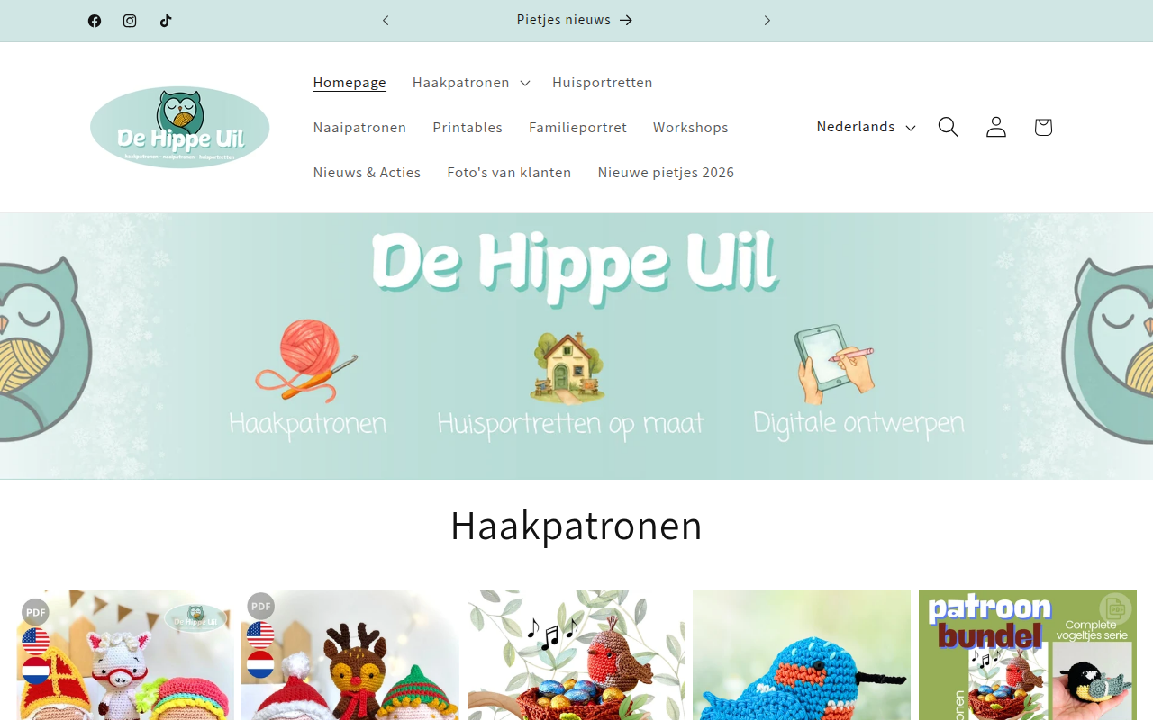 Screenshot van dehippeuil.nl