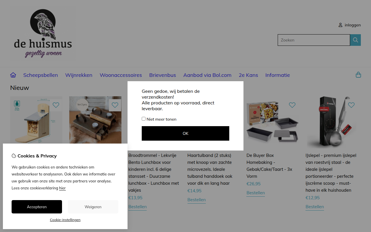 Screenshot van dehuismus.com