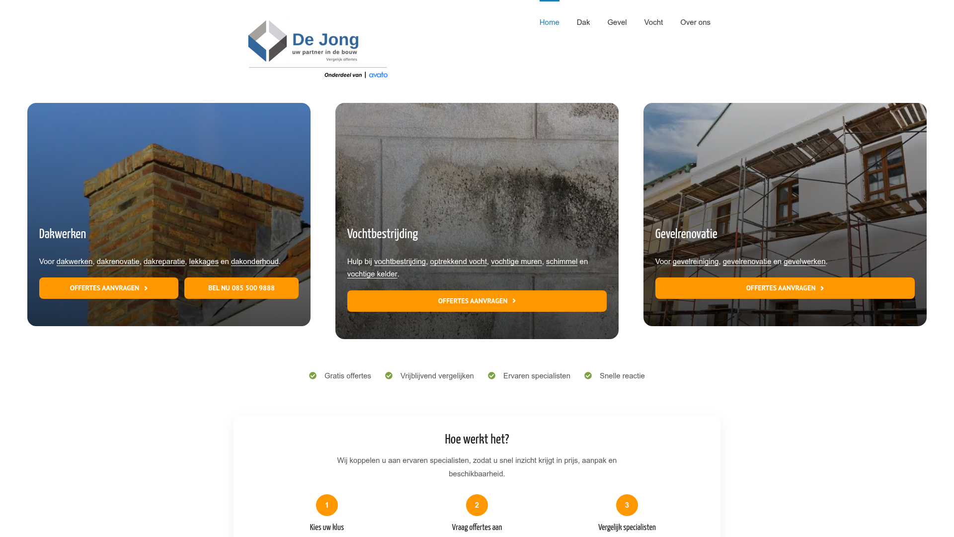 Screenshot van dejongbv.nl