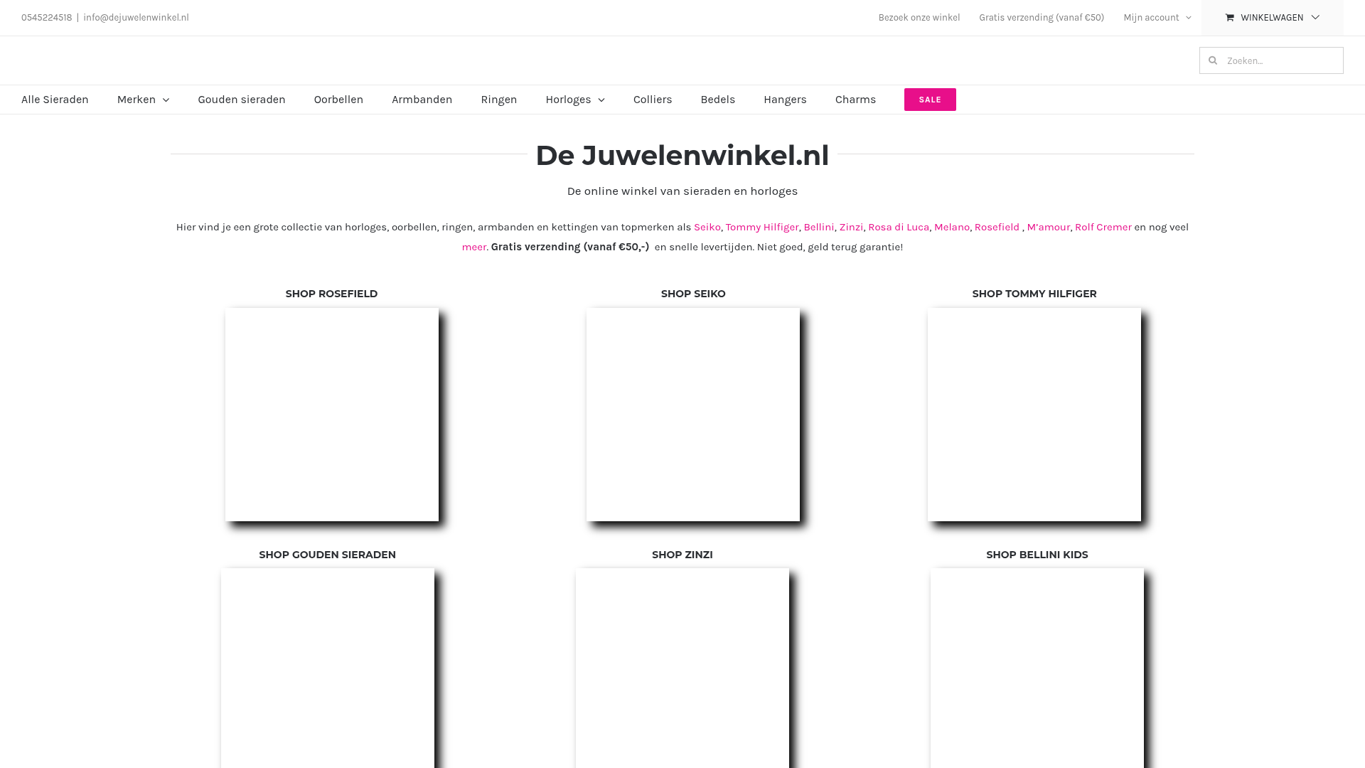 Screenshot van dejuwelenwinkel.nl