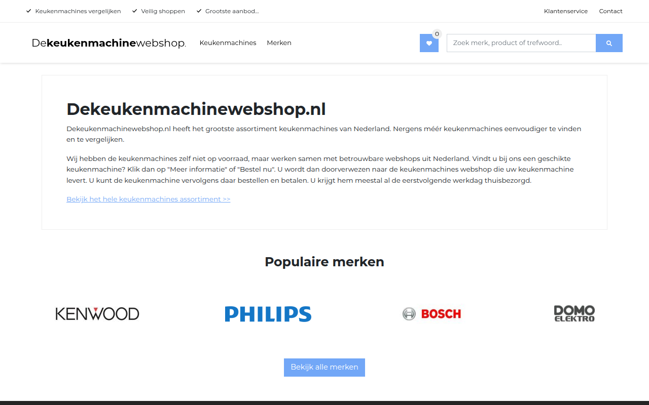 Screenshot van dekeukenmachinewebshop.nl