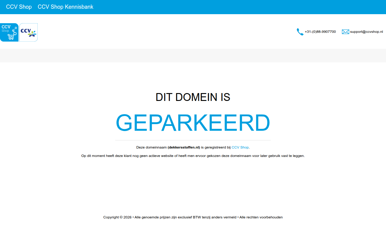 Screenshot van dekkersstoffen.nl