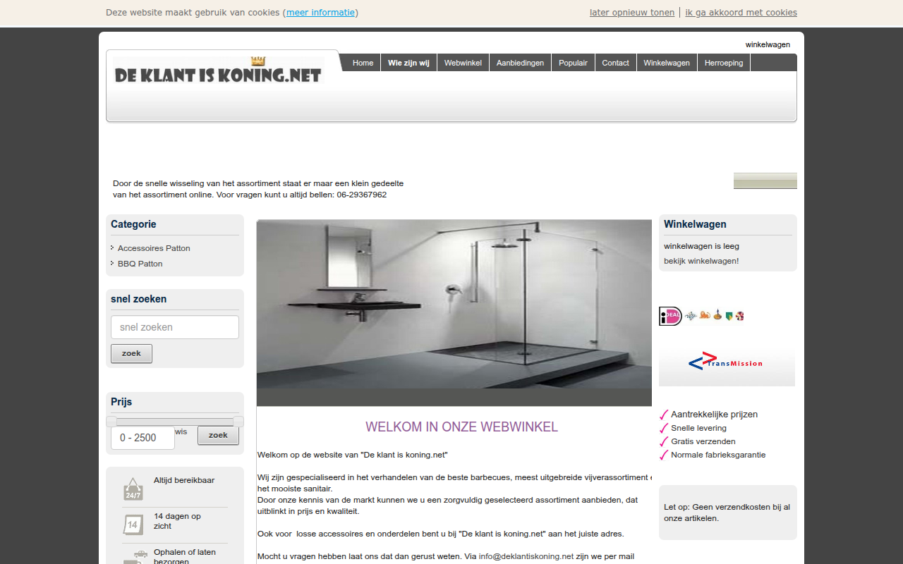 Screenshot van deklantiskoning.net