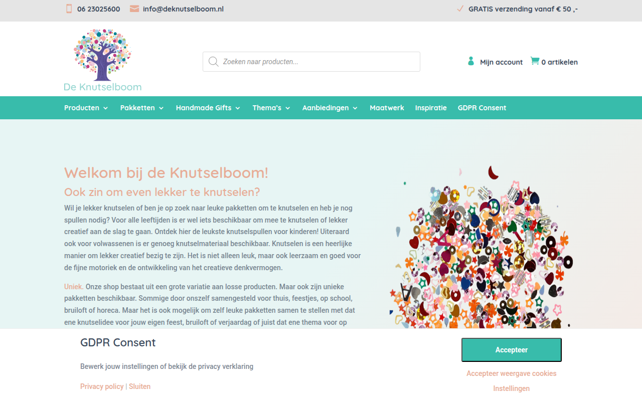 Screenshot van deknutselboom.nl