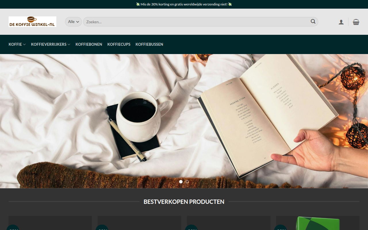 Screenshot van dekoffiewinkel-nl.com