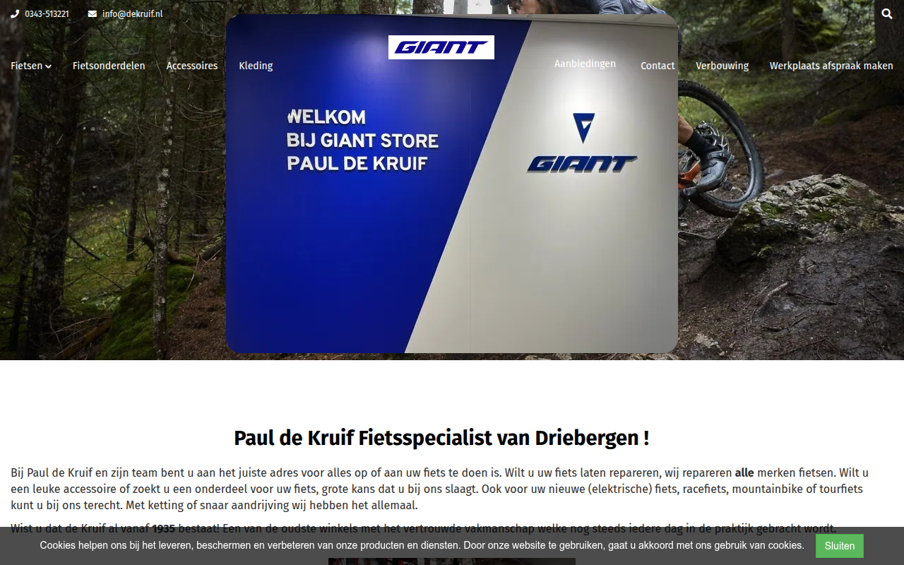 Screenshot van dekruif.nl