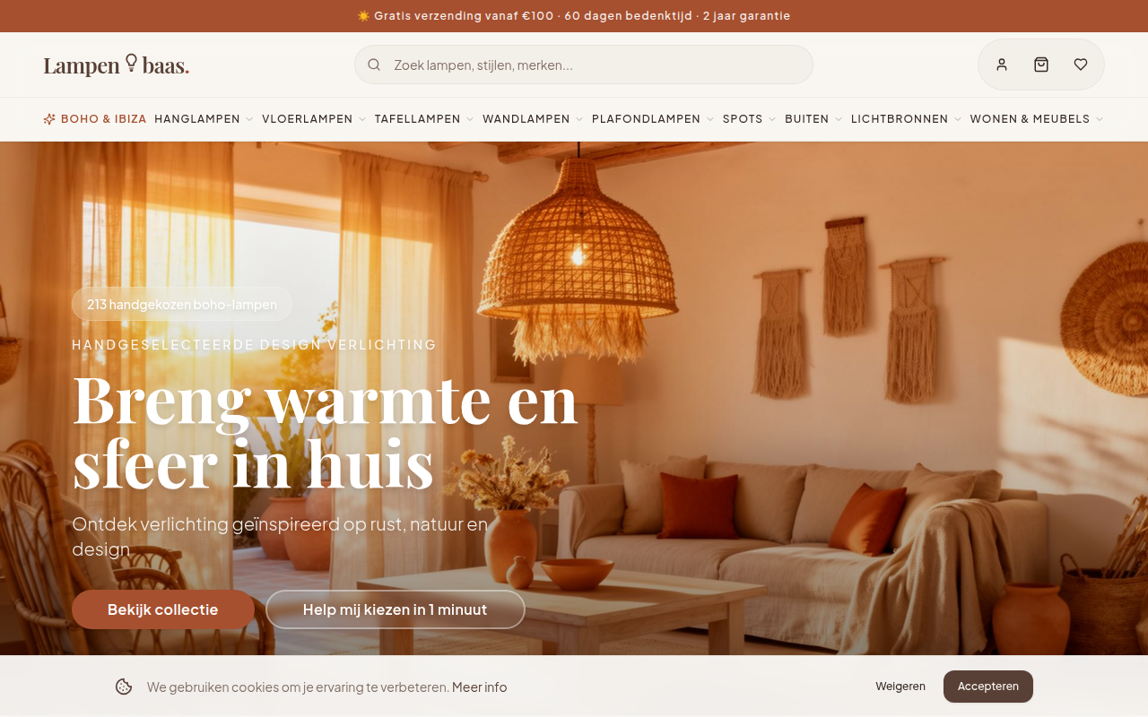 Screenshot van delampenbaas.nl
