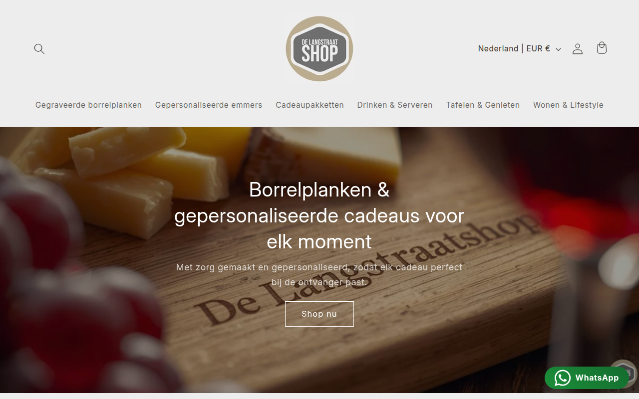 Screenshot van delangstraatshop.nl