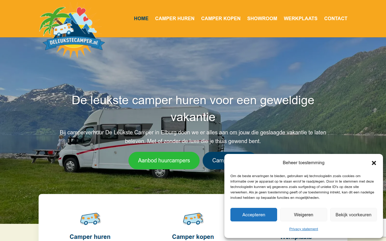Screenshot van deleukstecamper.nl