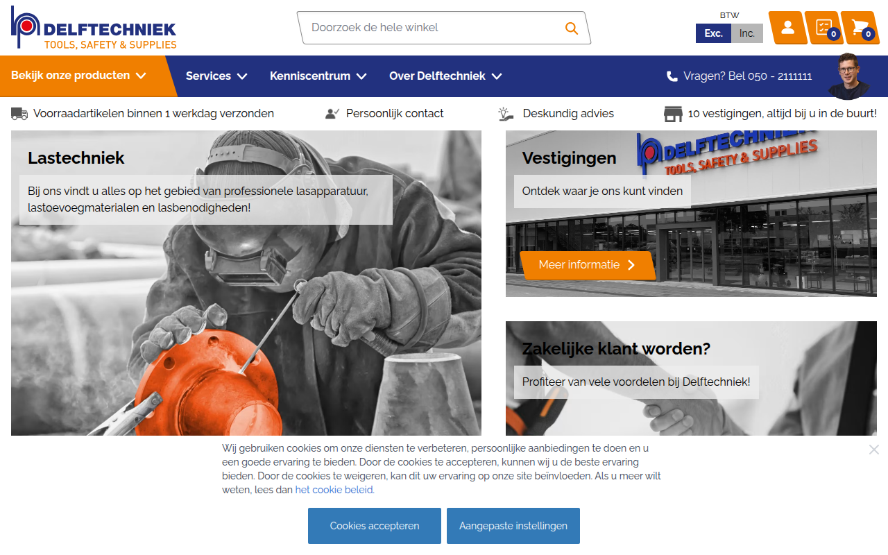 Screenshot van delftechniek.nl