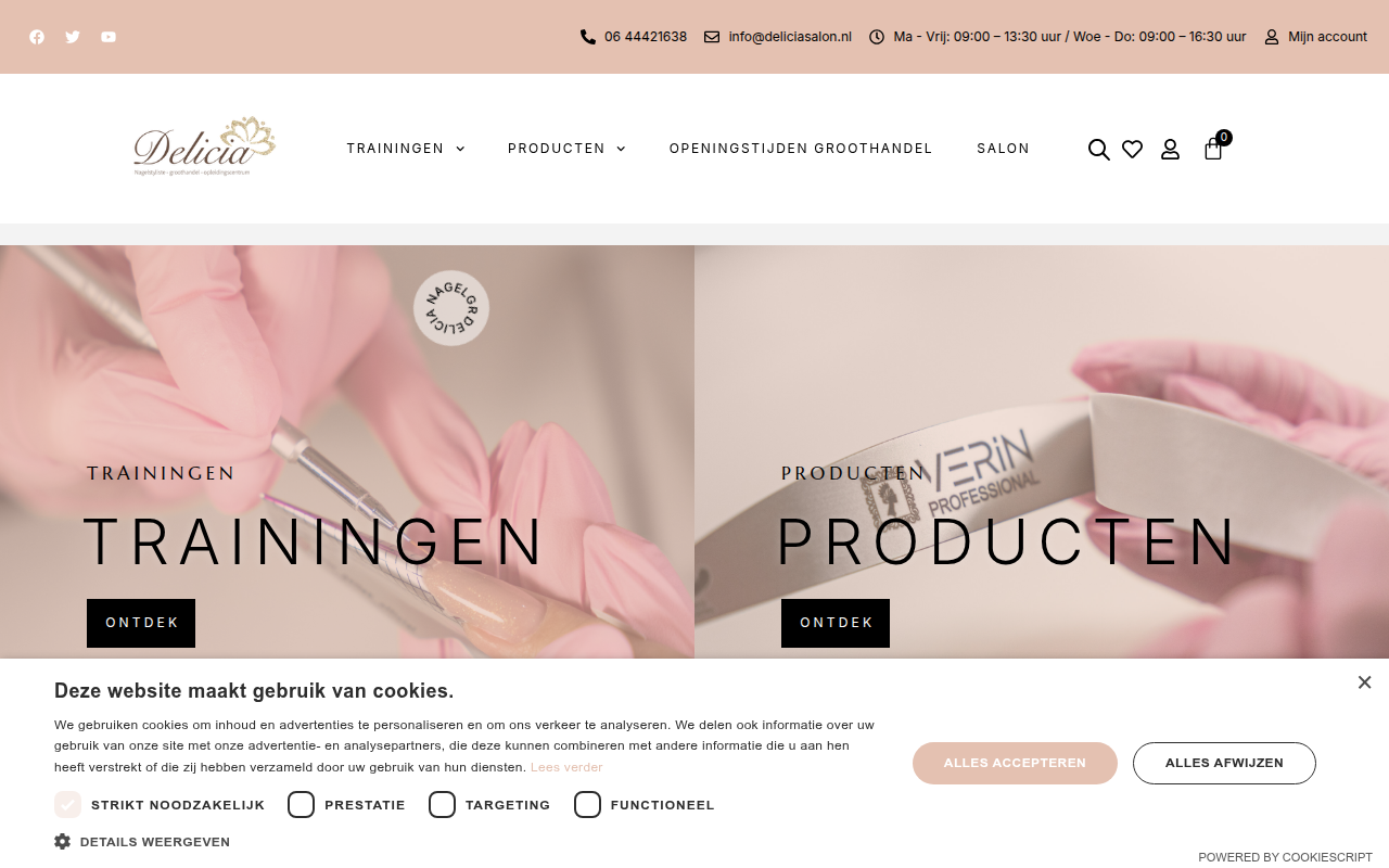 Screenshot van deliciasalon.nl