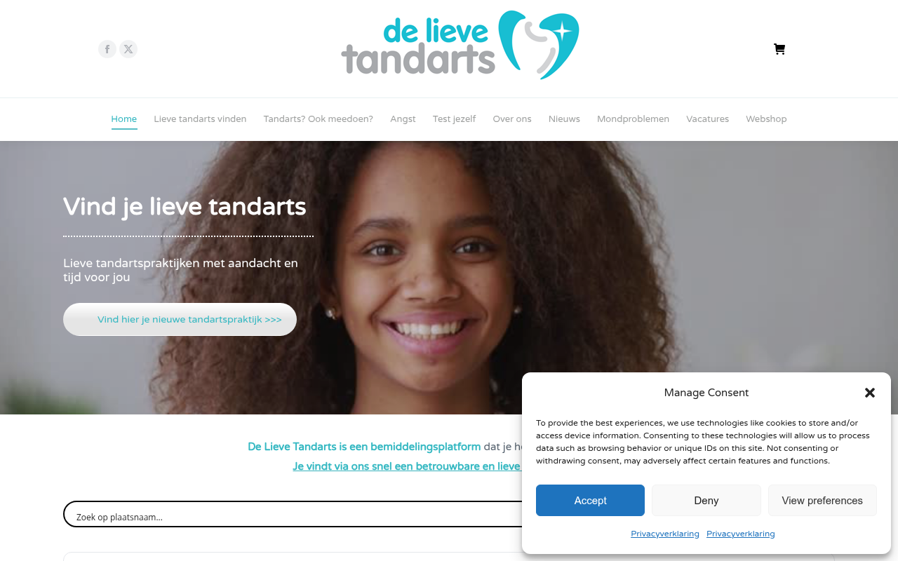 Screenshot van delievetandarts.nl