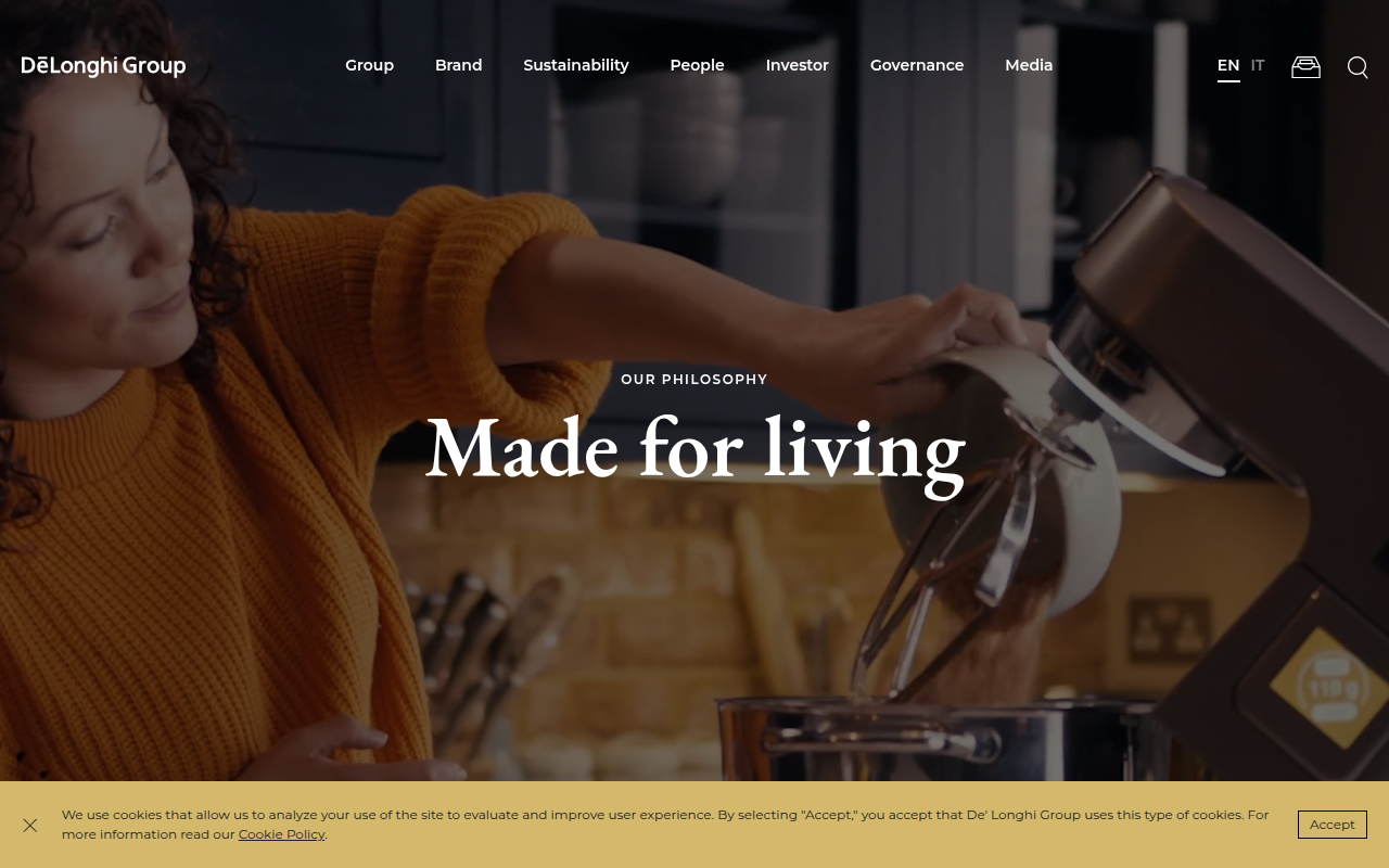 Screenshot van delonghigroup.com