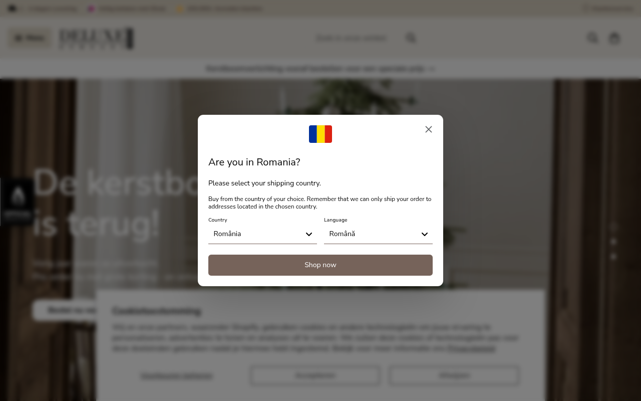 Screenshot van deluxehomeartshop.nl