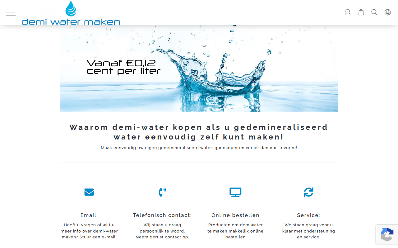 Screenshot van demiwatermaken.nl