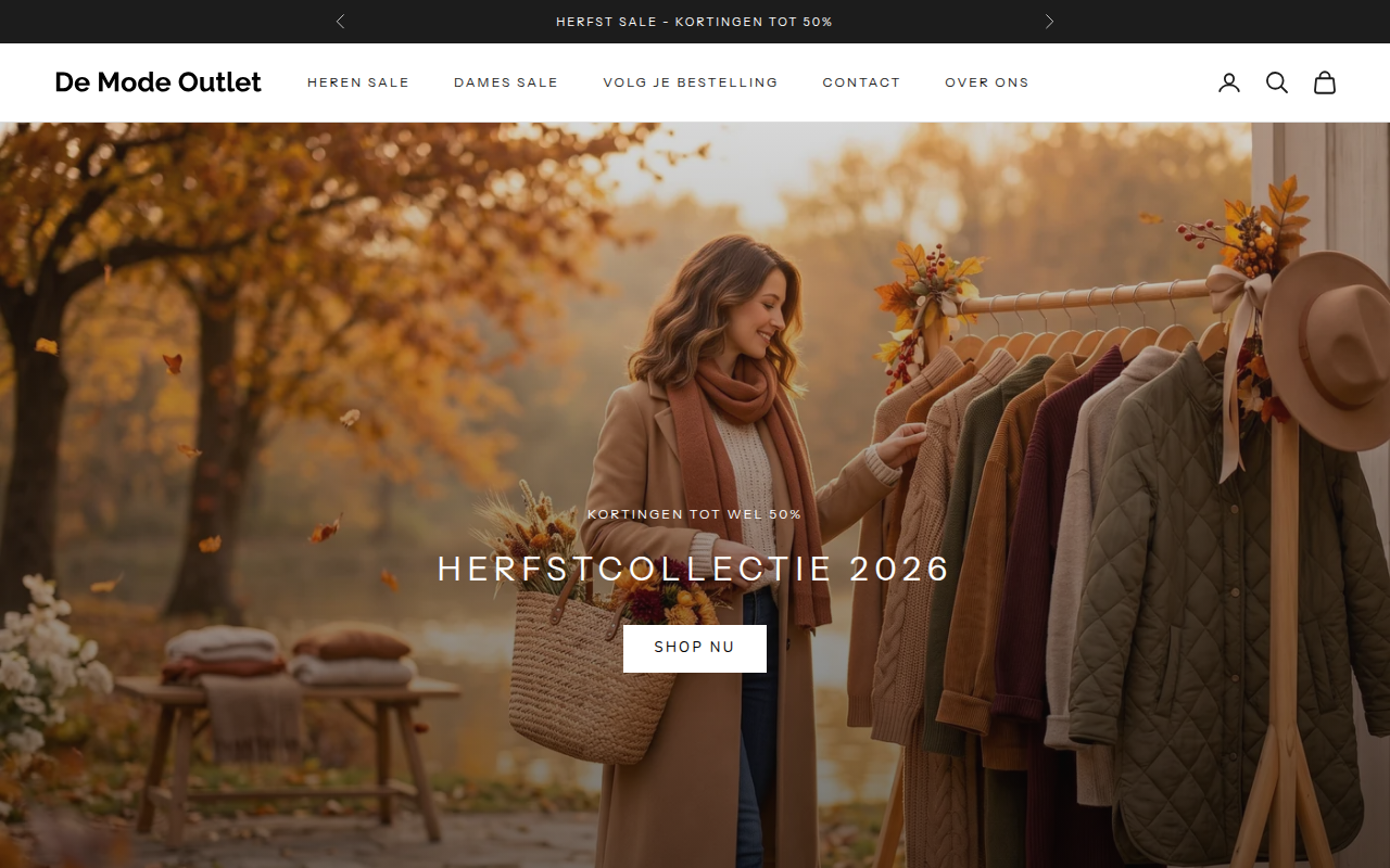 Screenshot van demodeoutlet.shop