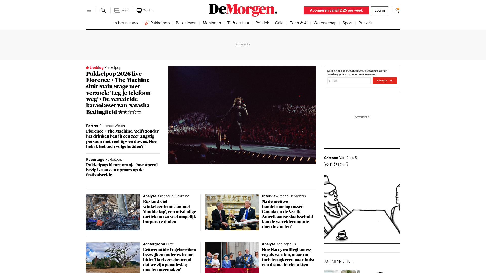 Screenshot van demorgen.be