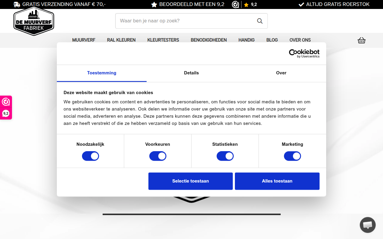 Screenshot van demuurverffabriek.nl