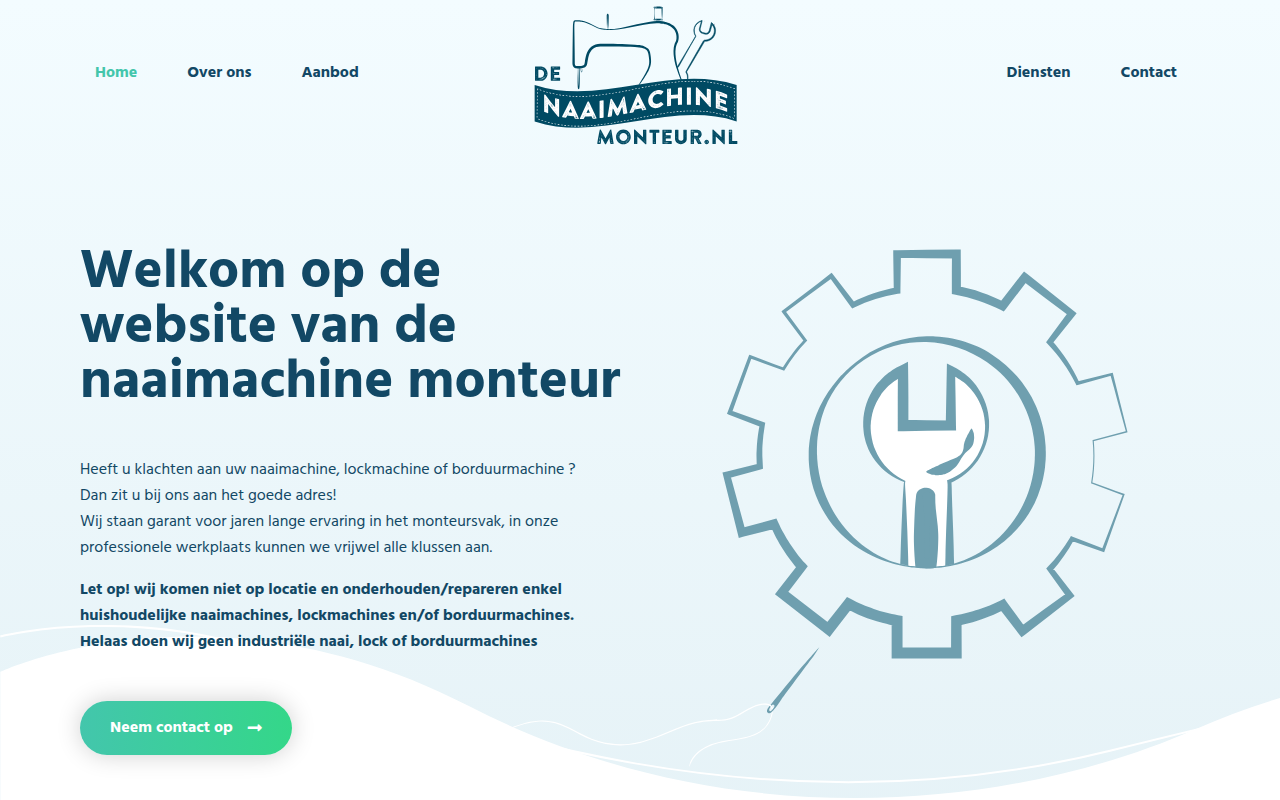 Screenshot van denaaimachinemonteur.nl