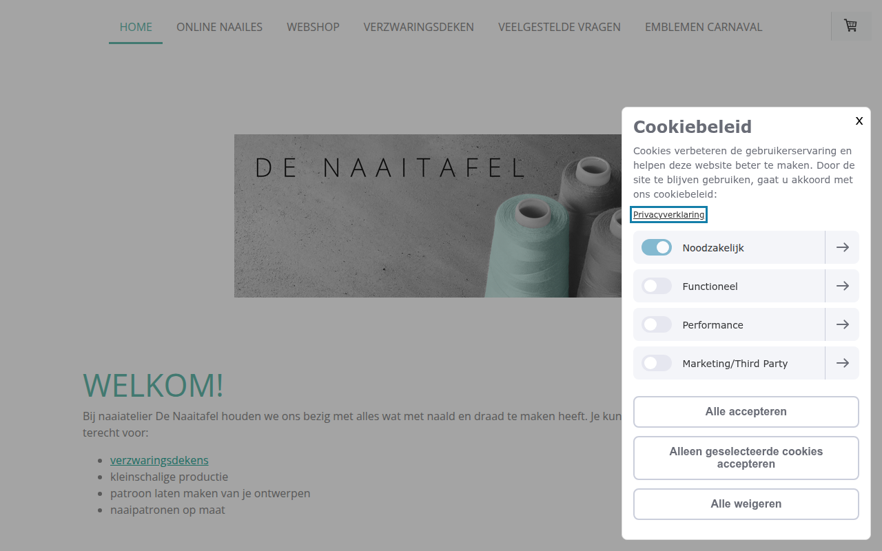 Screenshot van denaaitafel.nl