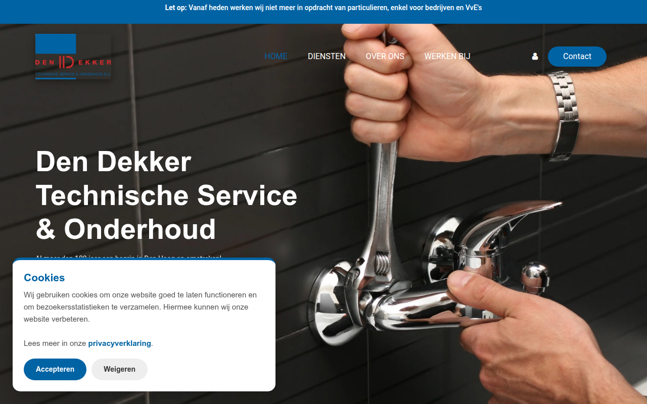 Screenshot van dendekkertso.nl